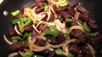 Beef Tikka (on stove with bell pepper and onion) - Pakistani Indian Cooking with Atiya
