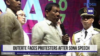 Duterte faces protesters after SONA speech