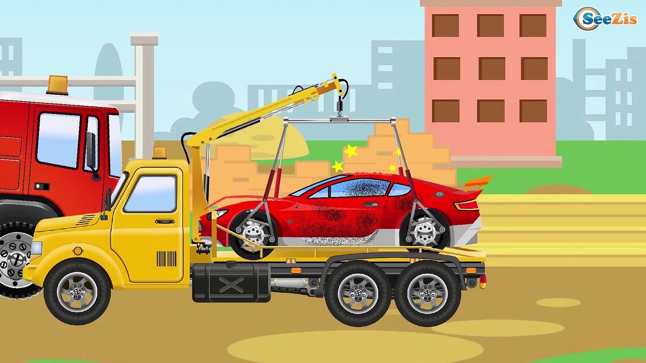 NEW Kids Cartoon: The Ambulance w The Police Car in the City - Emergency Car Cartoons for children