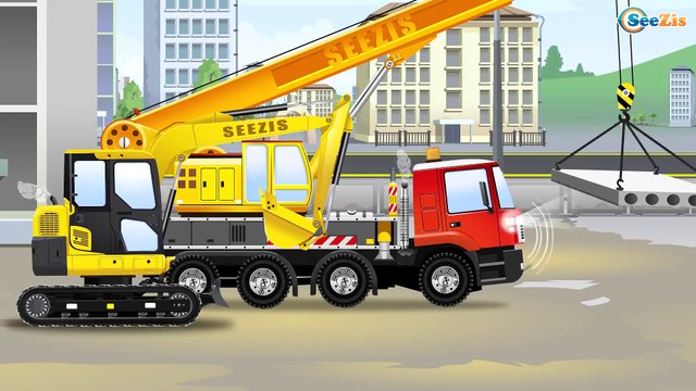 Dessin animé pour bébés: Tracteur, Camions benne, Grue Pour Enfants | les véhicules constructeurs