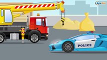 Vidéo éducative: Voiture de police pour enfants - Dessin animé français pour petits