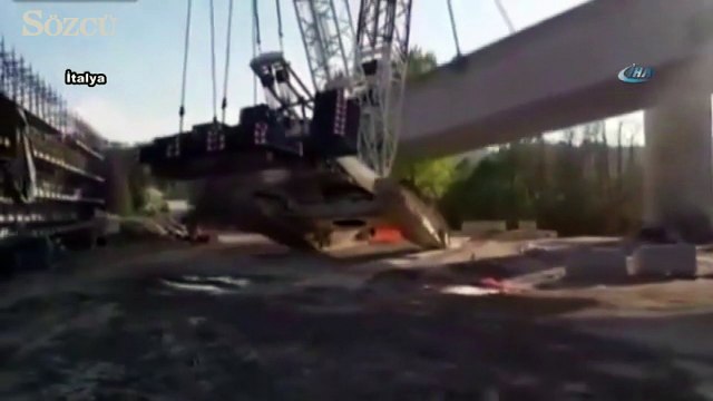 Dev vinç devrildi faciadan dönüldü