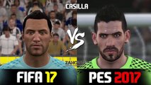 FIFA 17 vs PES 2017 Real Madrid Players Faces Comparison - HD