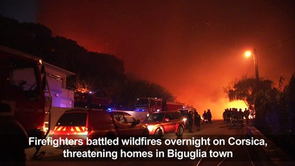 Hundreds battle wild fires in French island of Corsica