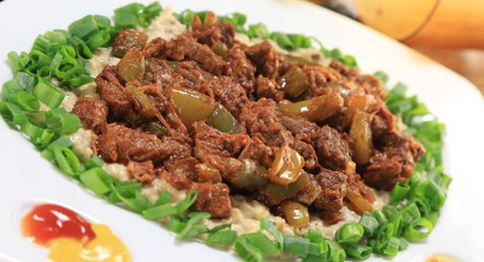 طريقة عمل بابا غنوج مع اللحم بالصلصة بالفيديو