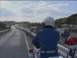 【JAPANESE POLICE】Regulate traffic violations motorcycle police officer（150km/hの白バイ取締り）