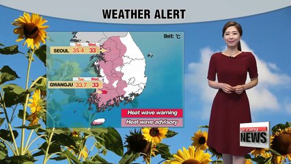 Tải video: Heat wave continues under partly sunny skies