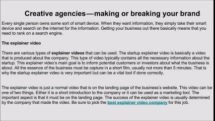 Startup explainer videos