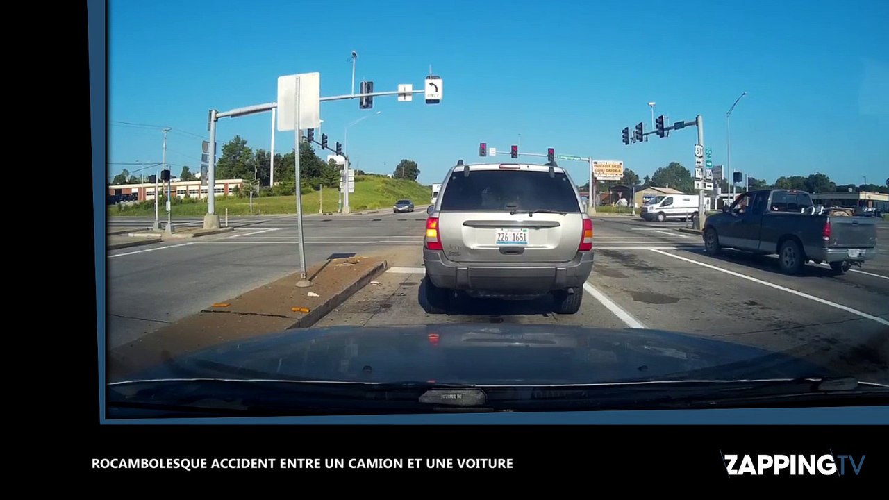 Rocambolesque accident entre un camion et une voiture, les images chocs (vidéo)