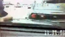 Otomobil polis aracına böyle çarptı