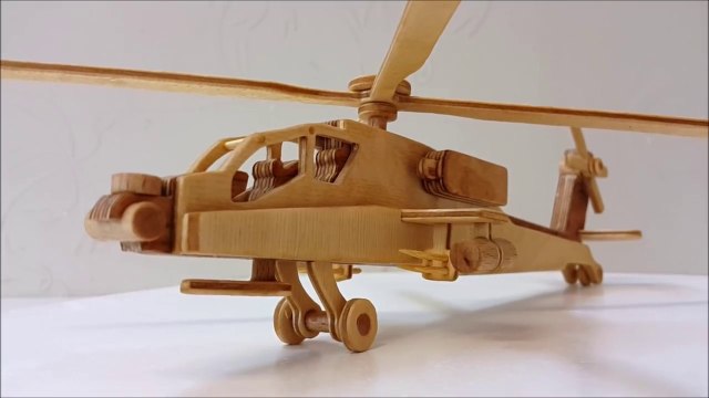 Wooden Helicopter AH-64 Apache