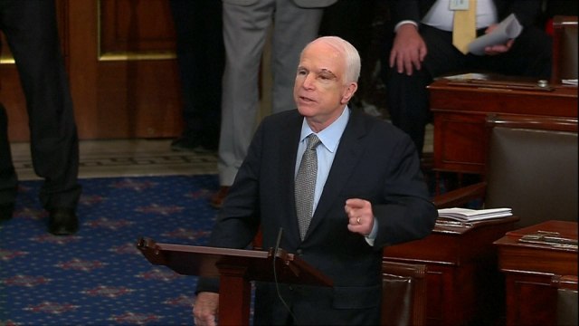 John McCain returns to Senate floor to make impassioned speech
