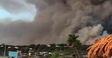 People Gather on Beach As South of France Wildfires Force Evacuations