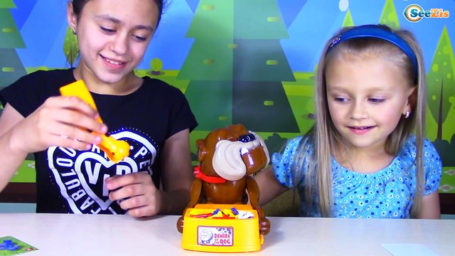 The Bad Dog Game Beware of the Dog Flake Out Playing Dog VS Girls | Family Fun Game for Kids!