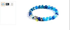 Silver Plated Buddha Charms Beads Strechable Bracelet