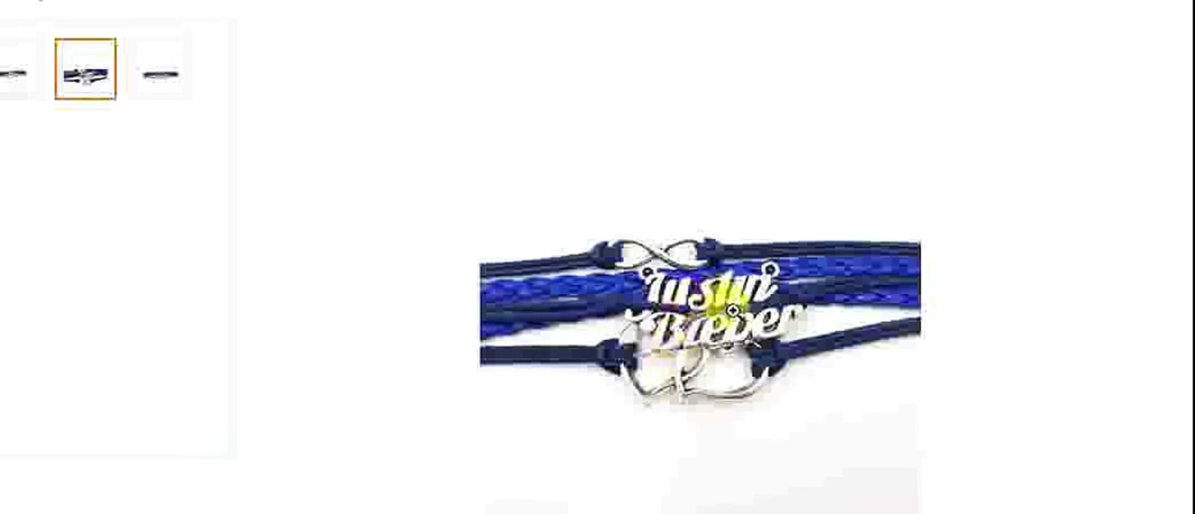 Twin Hearts + Infinity + Leather Bracelet-Blue