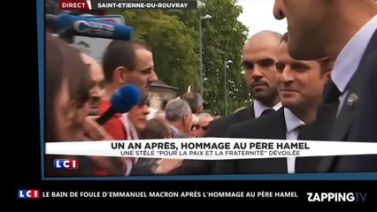 Emmanuel Macron : Après l’hommage au père Hamel, il s’offre un bain de foule (Vidéo)