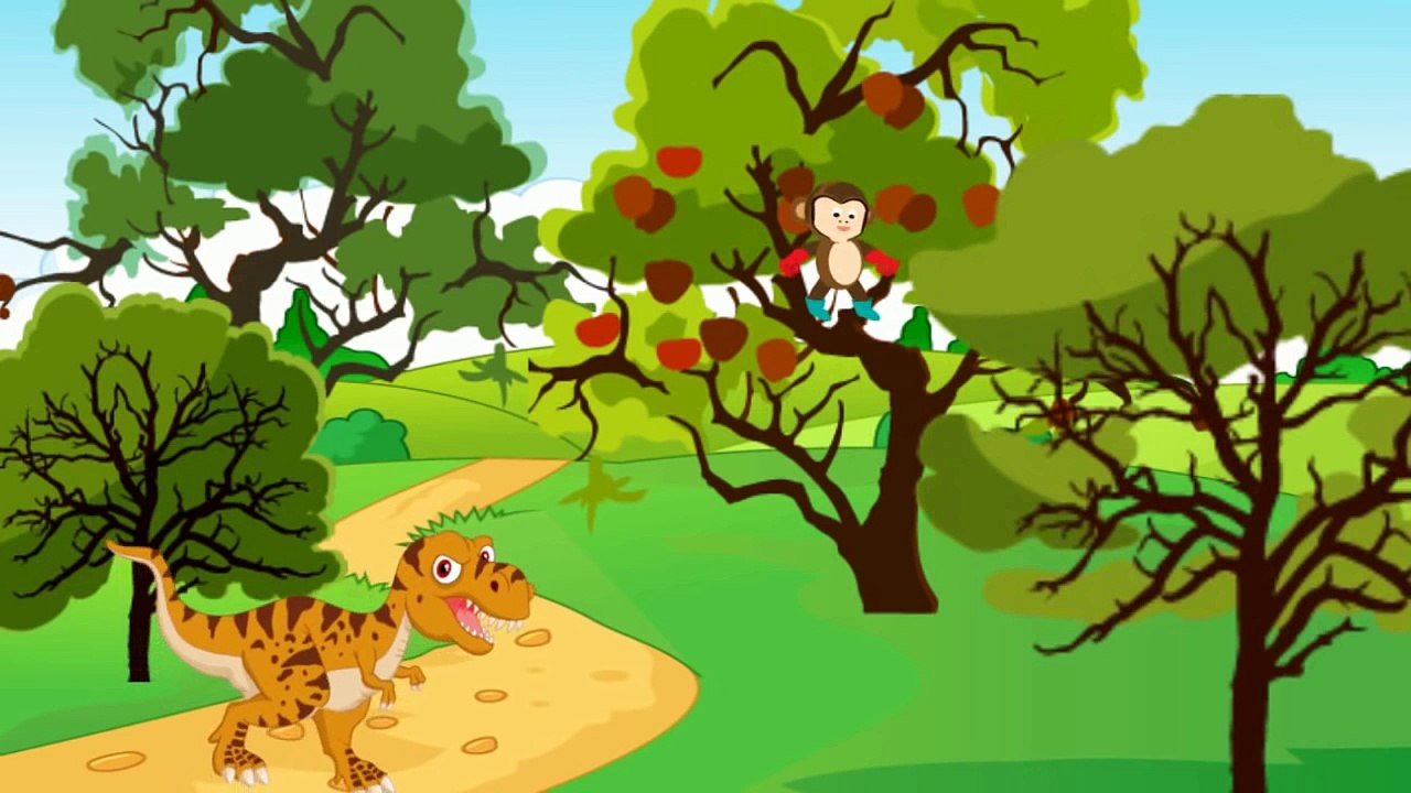Curious George Monkey VS Giant Dinosaur Family - Funny Animals Cartoons Compilation Just For Kids