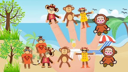 FUNNY Curious George Family - The Finger Family Song - Songs For Children