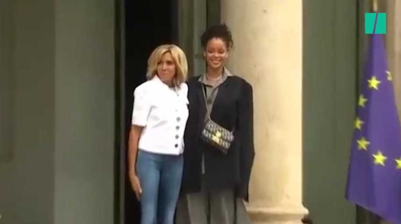 Rihanna accueillie à l'Élysée par Brigitte Macron
