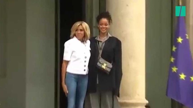 Rihanna accueillie à l'Élysée par Brigitte Macron