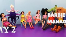 Barbie Doll Anger Management Day 1 With Disney Frozen Hans, Jasmine, Ursula & Hulk DisneyC