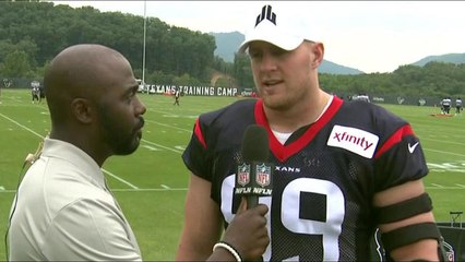 Checking in with J.J. Watt during his first day back at camp