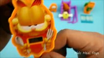 2016 GARFIELD BURGER KING SET OF 6 BK KING JR KIDS MEAL TOYS COLLECTION VIDEO REVIEW