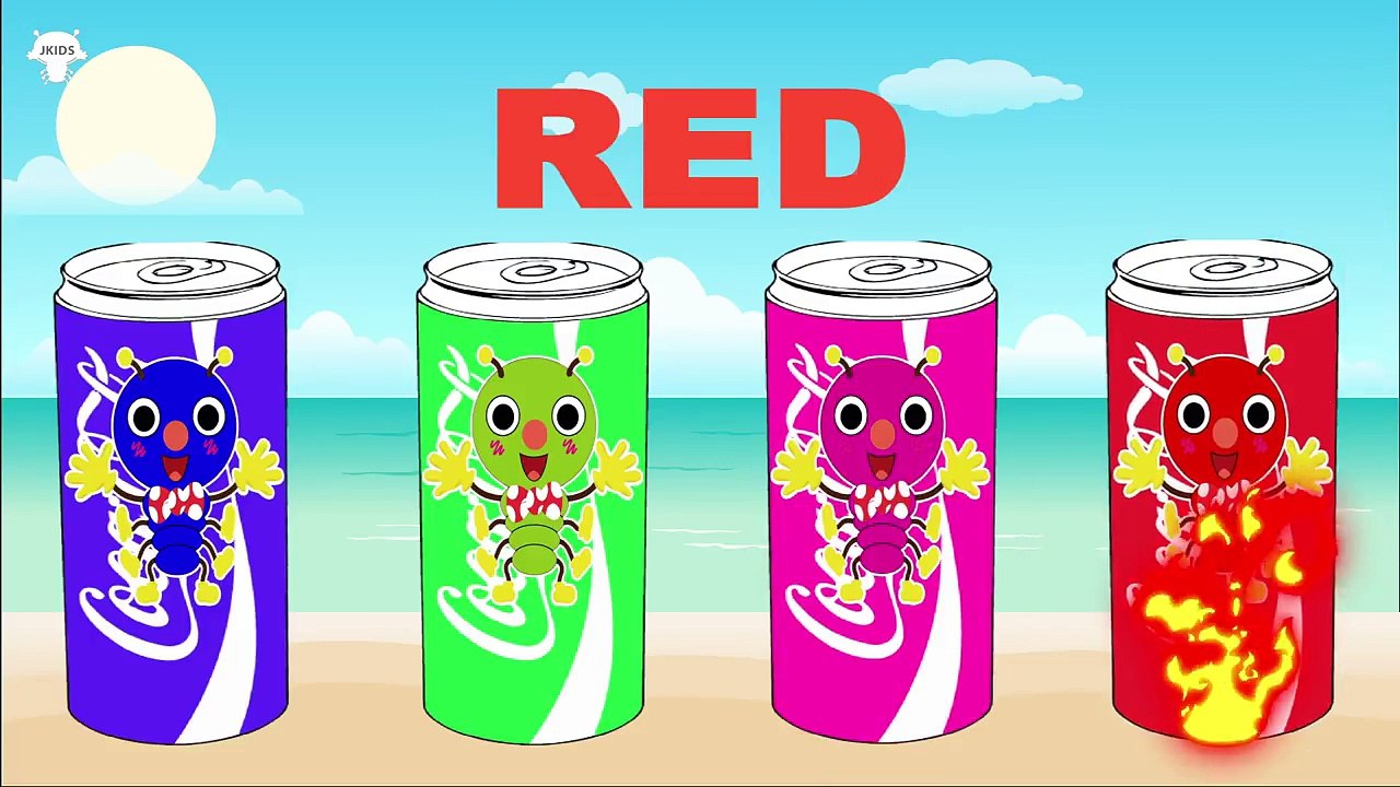 むしむしくんと色の英語の歌 - カラフル コカコーラ - こどもが笑う！- 子供向けの音楽 - 赤ちゃん泣き止む