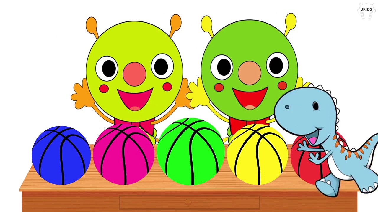 むしむしくんと色の英語の歌 | カラフル バスケットボール | 子供向けの音楽 | 赤ちゃん泣き止む - 赤ちゃん笑う、喜ぶ、泣きやむ