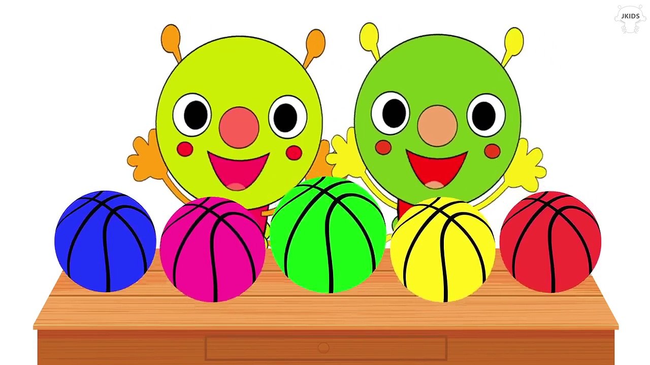 むしむしくんと色の英語の歌 | カラフル バスケットボール | 子供向けの音楽 | 赤ちゃん泣き止む - 赤ちゃん笑う、喜ぶ、泣きやむ