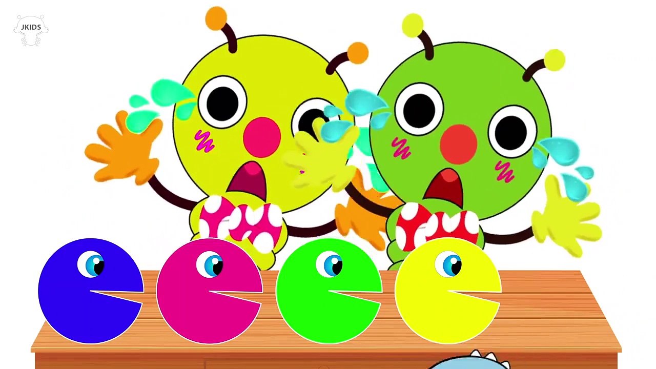 むしむしくんと色の英語の歌 - カラフル パックマン - こどもが笑う！- 子供向けの音楽 - 赤ちゃん泣き止む