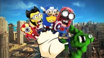 Finger Family Nursery Rhymes Minions Hulk Cartoon | Spiderman Superman Finger Family Rhyme