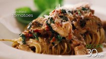 Recipe30 - Pasta PestoWith chicken breast,mushrooms, spinach and sundried tomatoes