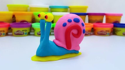 Play Doh With Me _ How To Make GARY The Snail from Spongebob Squarepants _ Play Doh Learning Colour