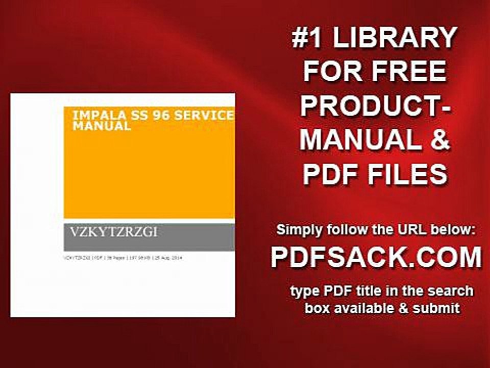 Impala Ss 96 Service Manual