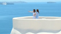 Çinli turistler Santorini'yi keşfetti