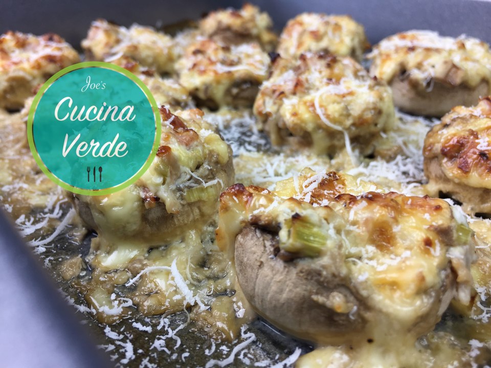 Gefüllte Champignons mit Speck und Käse - Rezept