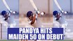 India vs Sri Lanka : Hardik Pandya hits maiden 50 on debut, visitors post 600 run | Oneindia News