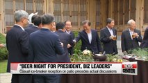 South Korean president makes toast to  largest business leaders enjoy 'Beer Night' with the president