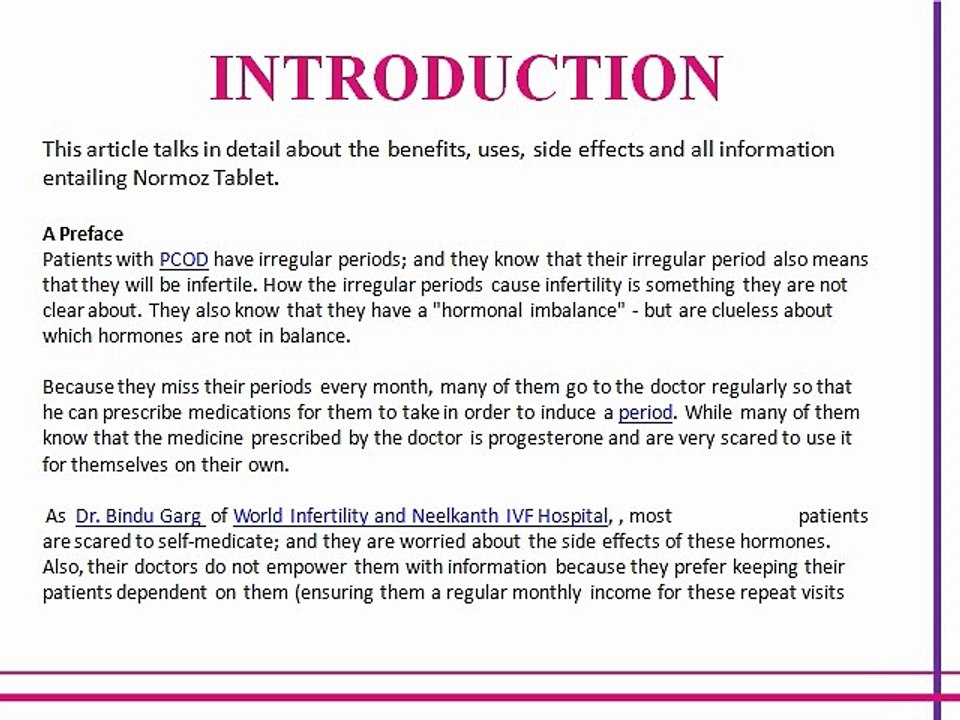 Ela Woman highlights Normoz Tablet Benefits, Side effects and Uses