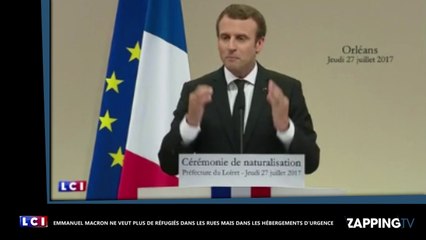 Emmanuel Macron sur les réfugiés : "Je ne veux plus de femmes et d’hommes dans les rues" (vidéo)