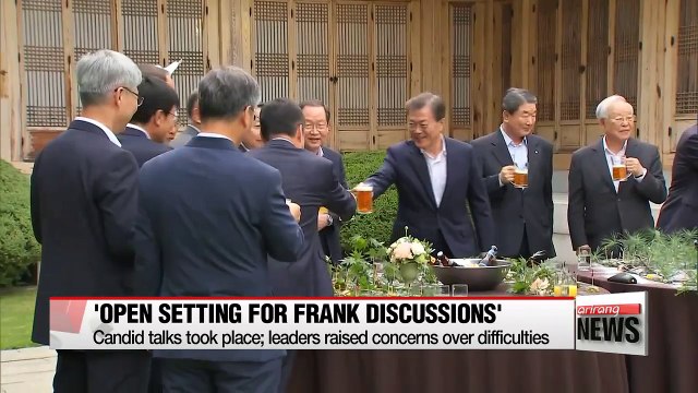 South Korea's largest business leaders pledge job creation, cooperation with SMEs in talks with President Moon