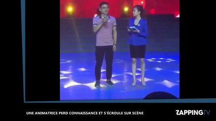 Une animatrice perd connaissance et s'écroule sur scène (vidéo)