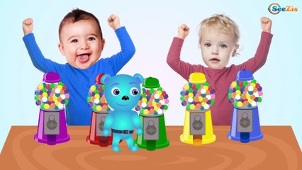 Bad Baby Crying and Baby Learn Colors Gummy Bear Boss baby Colorful Gumball Finger Family Songs