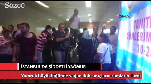 Yumruk büyüklüğünde dolu yağdı!