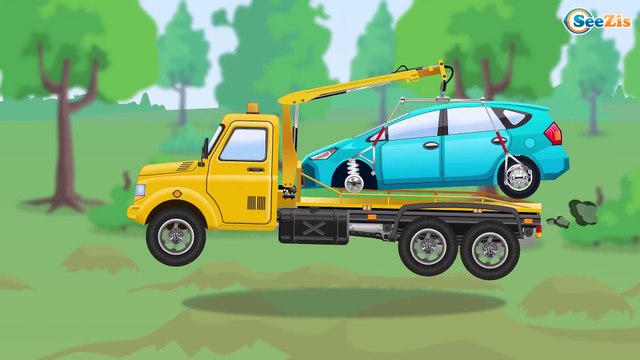 Fun Cars Transportation with Tow Truck Car Service | Learn Vehicles and Trucks for Kids & Babies