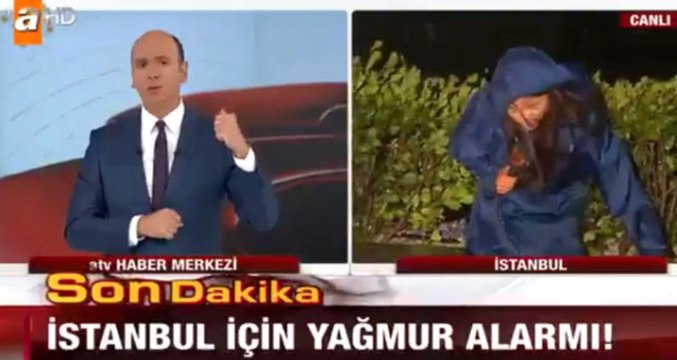 Yumurta Büyüklüğündeki Doluya Canlı Yayında Yakalanan ATV Muhabiri Zor Anlar Yaşadı