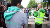 Des coursiers de Deliveroo protestent contre leurs conditions de travail