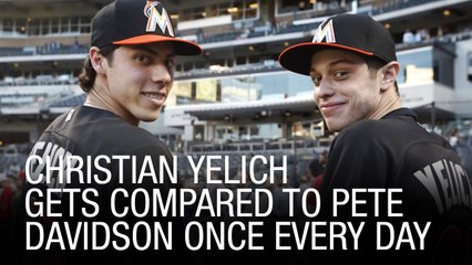 Christian Yelich Gets Compared To Pete Davidson Once Every Day